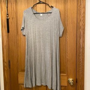 Light heather grey short sleeve shift